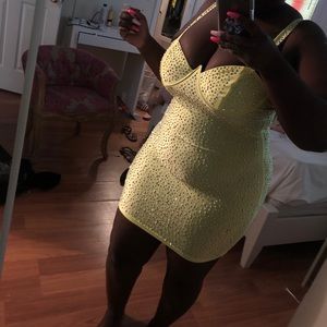 Yellow Rhinestoned dress